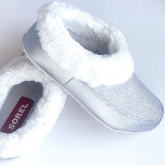 Sorel Go Coffee Run Slippers Moonstone Silver Women’s Size 8 NWOB - Picture 4 of 8
